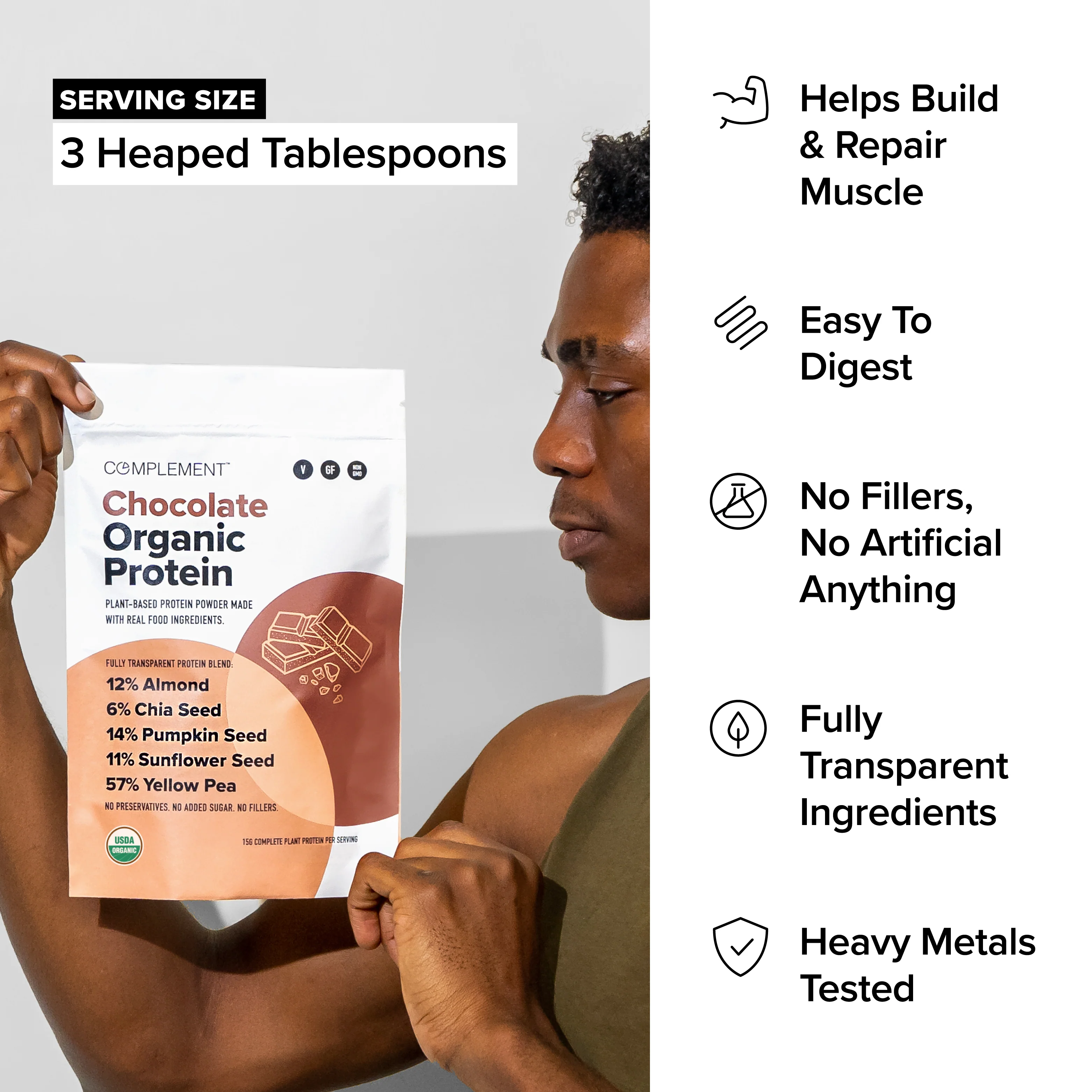 COMPLEMENT® Organic Plant-Based Protein  -  Chocolate - Image 7