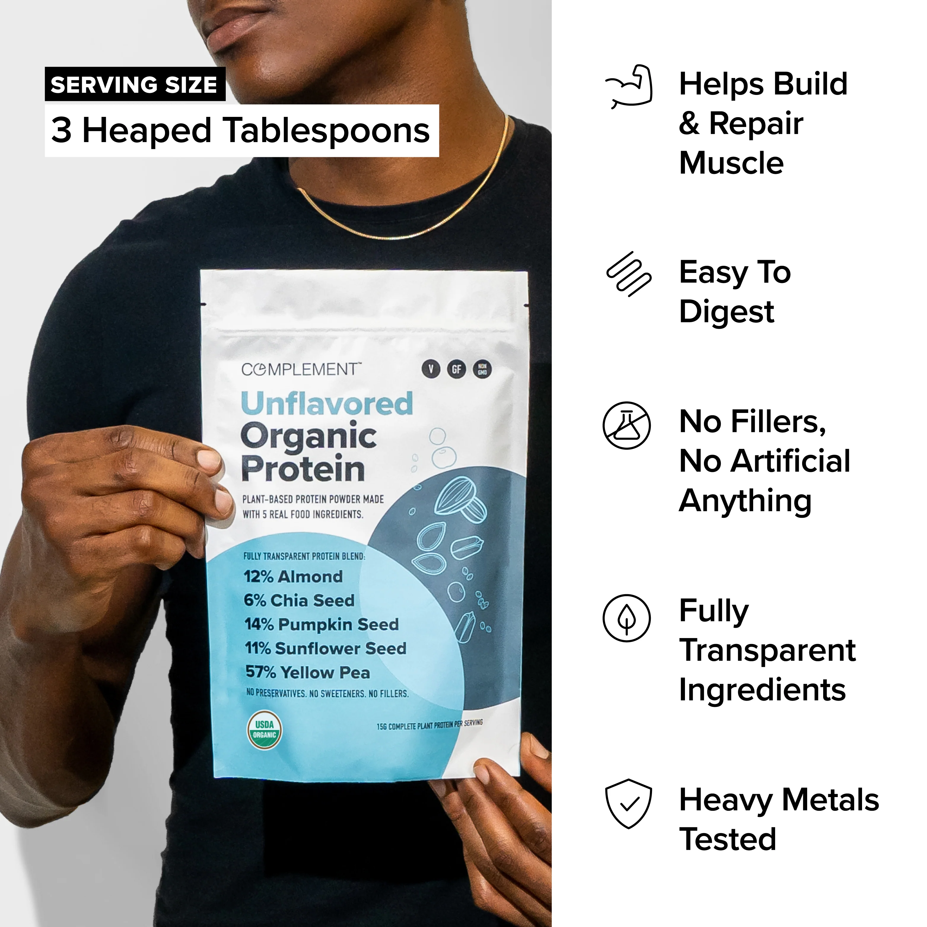 COMPLEMENT® Organic Plant-Based Protein  -  Unflavored - Image 7