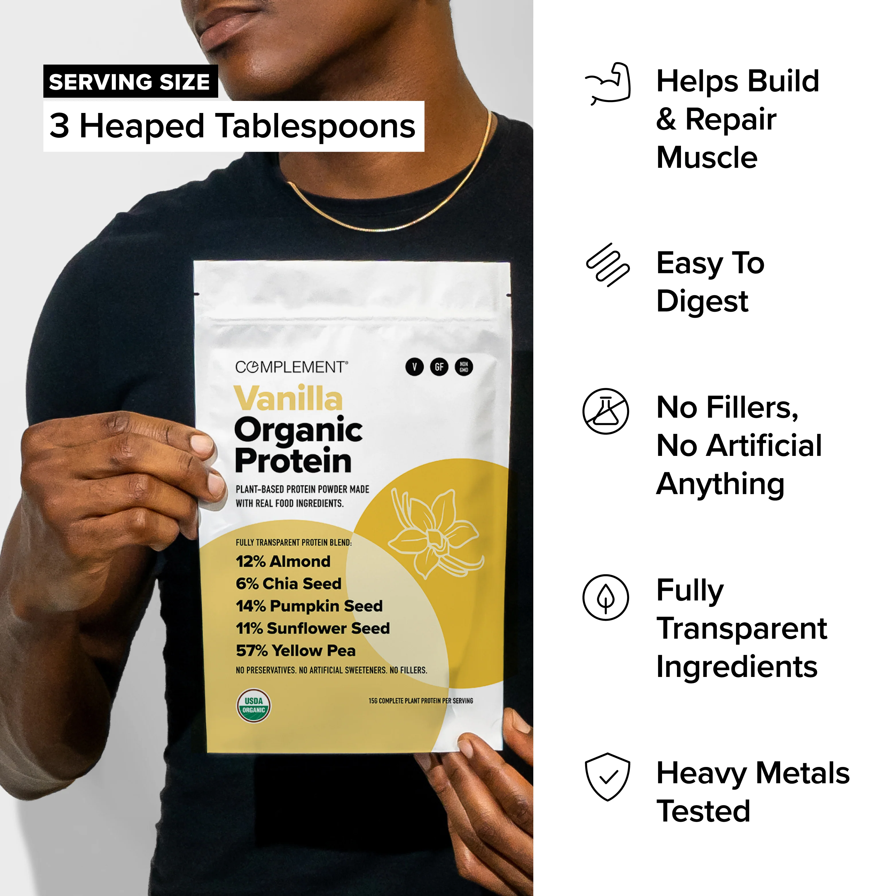 COMPLEMENT® Organic Plant-Based Protein  -  Vanilla - Image 7